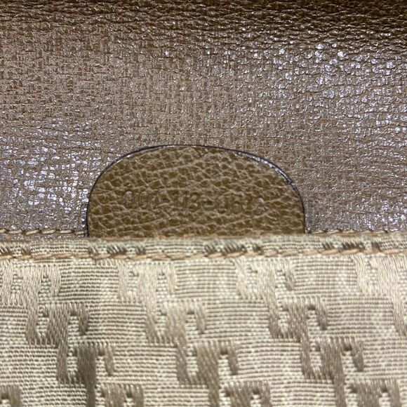 Gucci Vintage Authentic G Jacquard Canvas Leather Crossbody Bag Gold Hardware - Picture 8 of 13